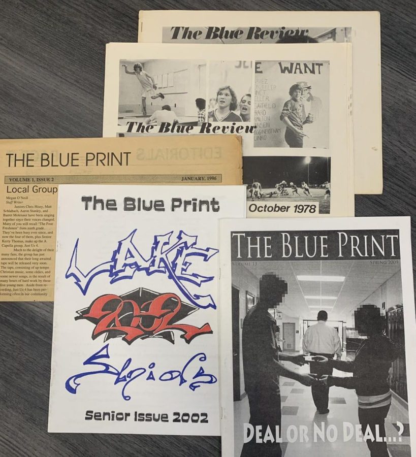 A collection of old editions of The Blue Print.