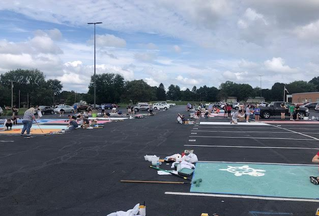 Lake seniors working hard to make inspiring parking spots.